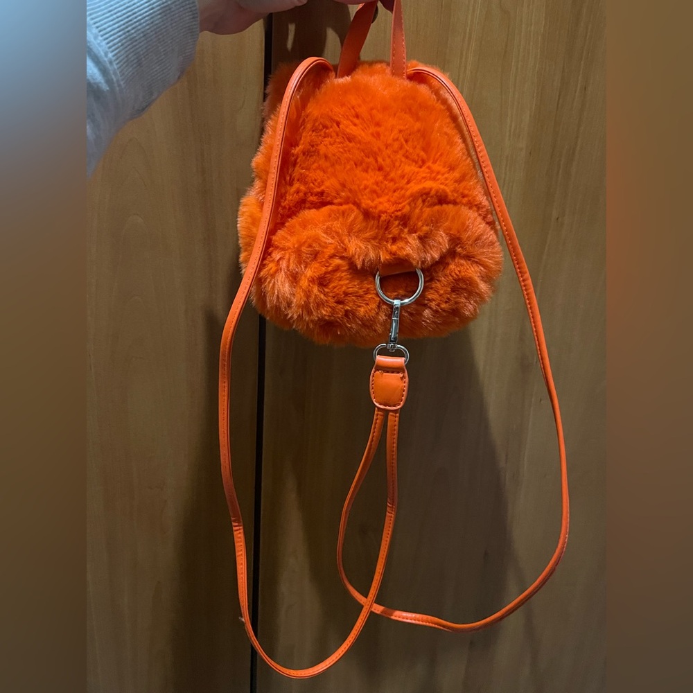 Current Mood Fluffy Orange Mini Backpack - image 8